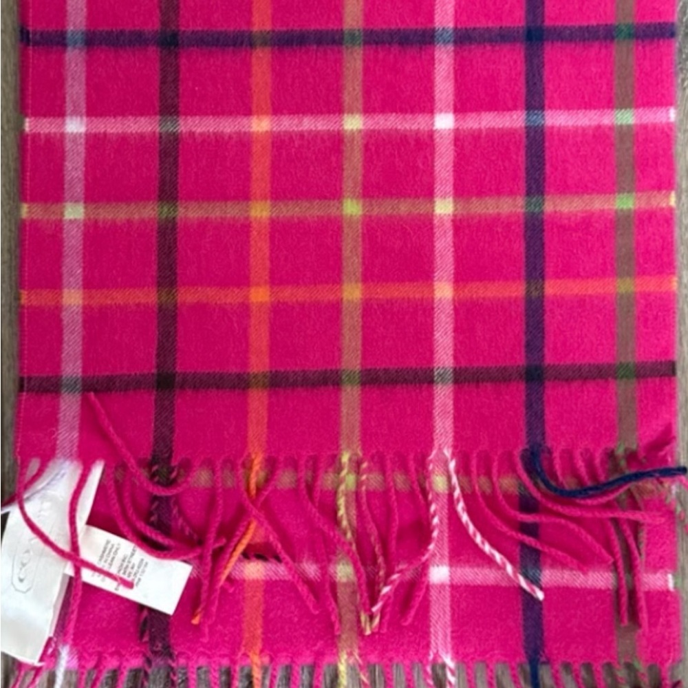 Coach Pink Plaid Scarf - Picture 3 of 4